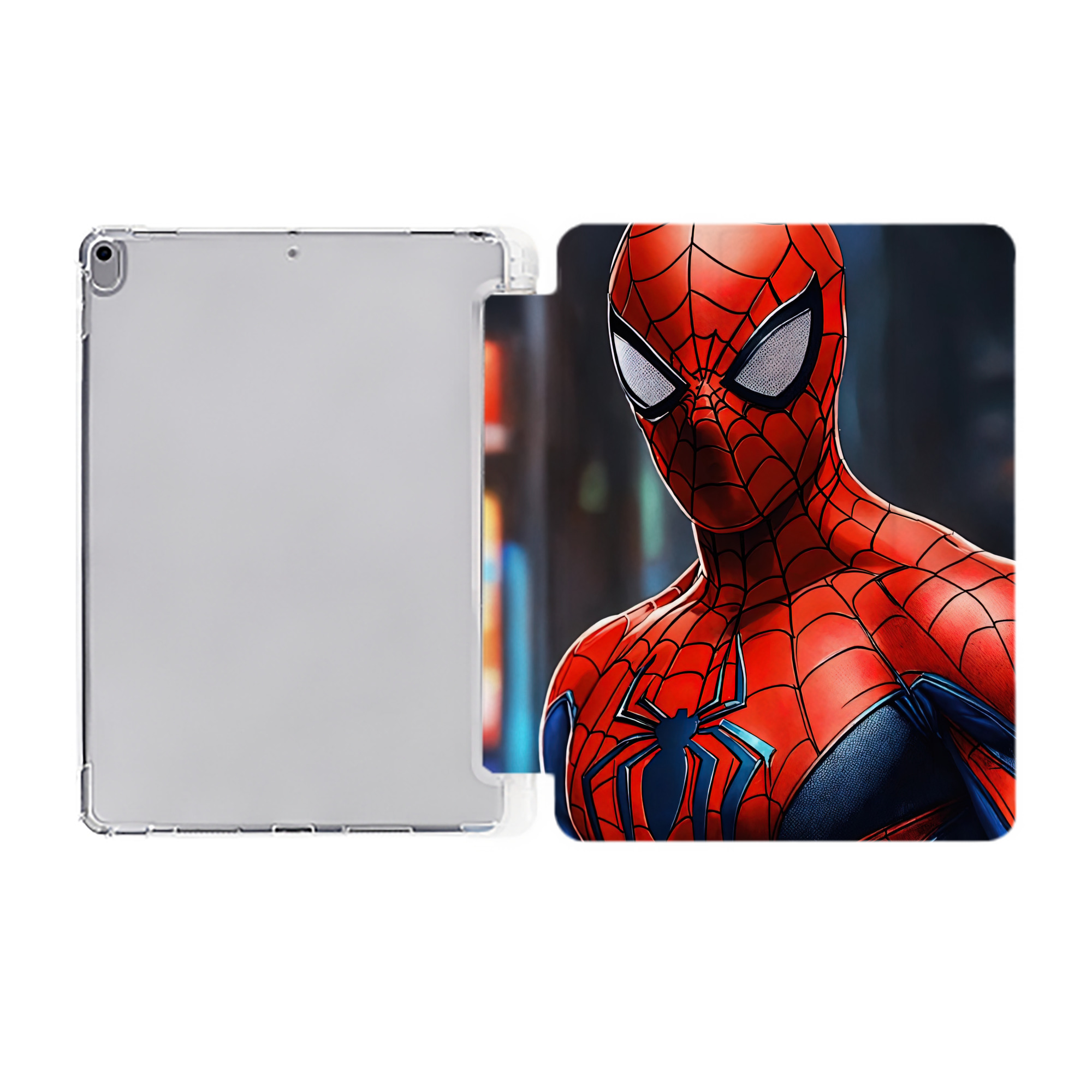 （画像用） Spider Man スパイダーマン IPad ケース ペン収納付き 三つ折りスタンド PUレザー×シリコン 対応機種9.5/10.5/10.9インチ
